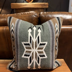Sage Southwestern Handwoven Wool Pillow – 20 × 20 Inches
