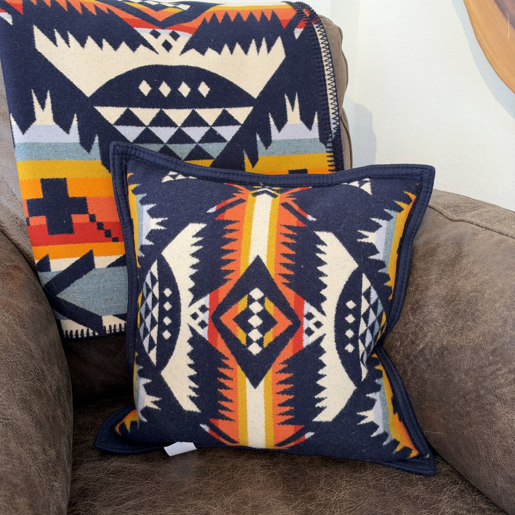Pendleton Nehalem Navy Decorative Pillow – 16 × 16 Inches