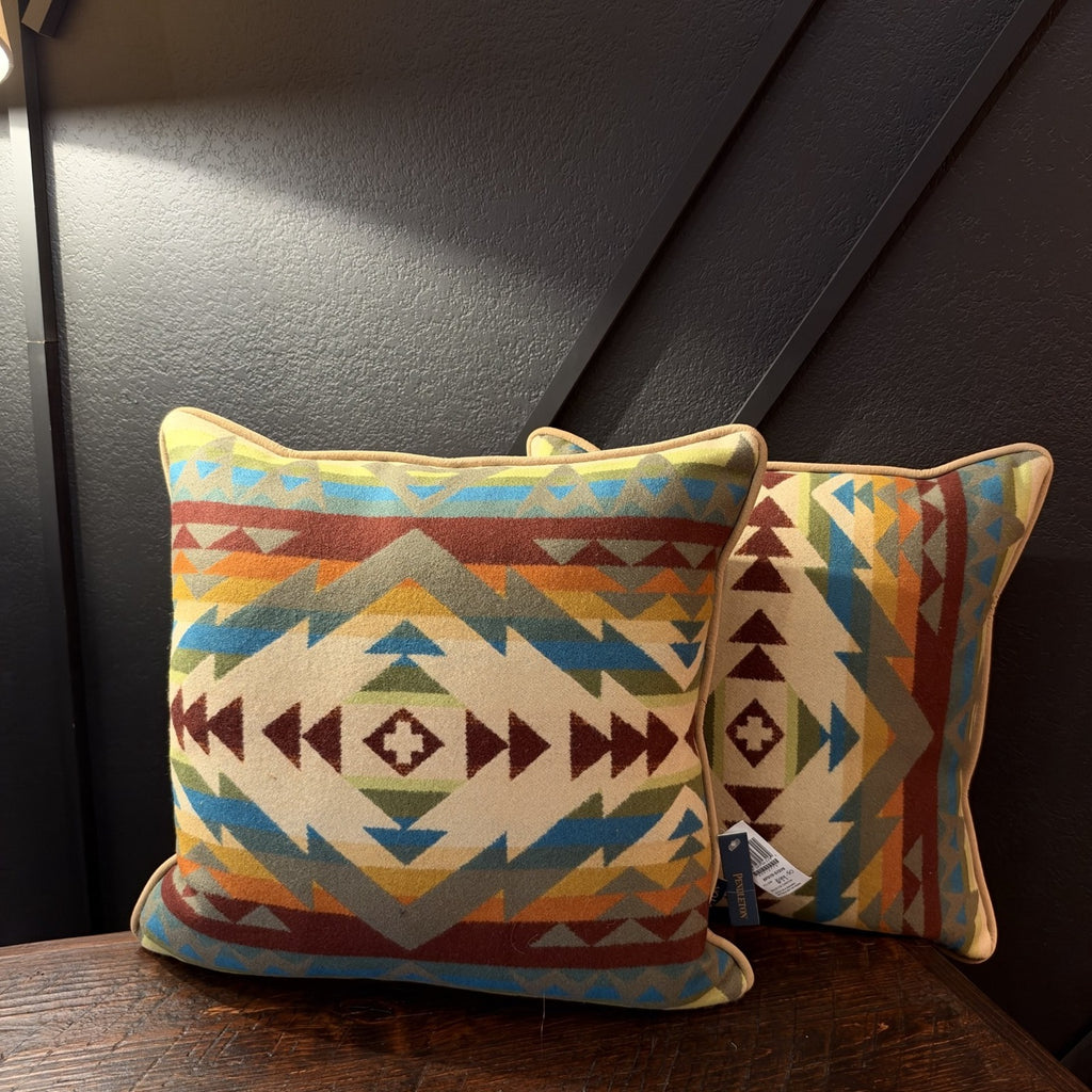 Pendleton Southwestern Geometric Accent Pillow – 18 × 18 Inches