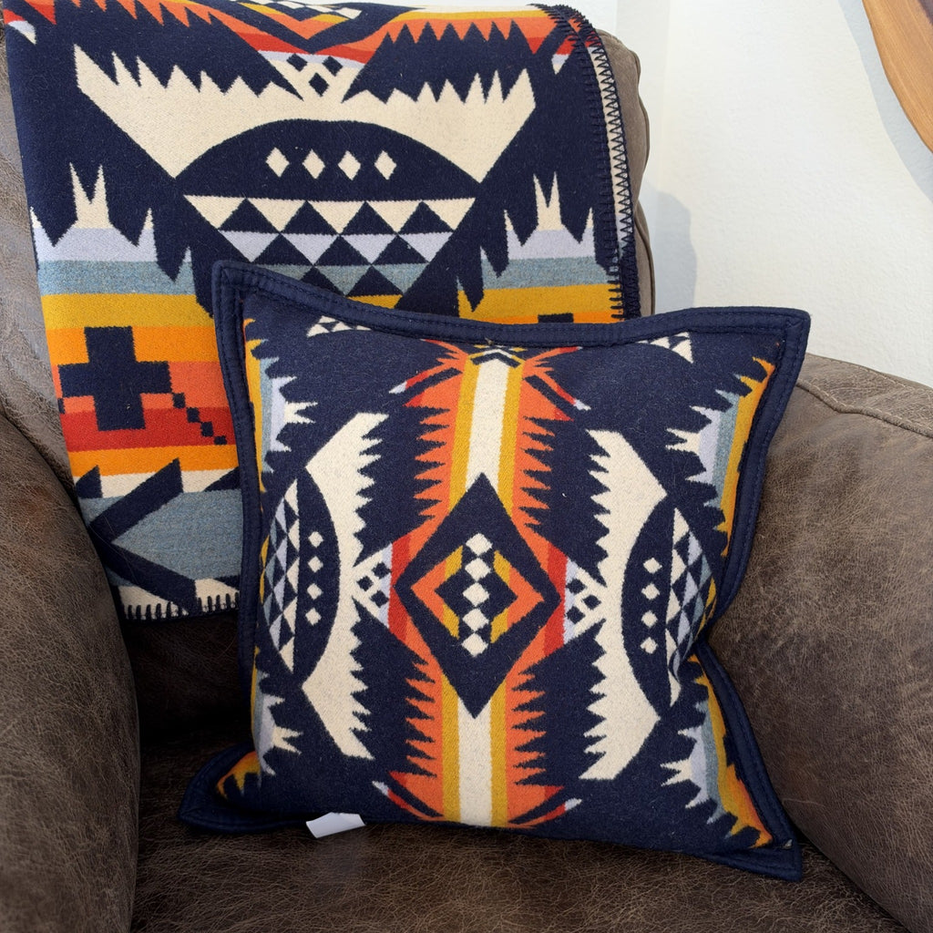Pendleton Nehalem Navy Decorative Pillow – 16 × 16 Inches