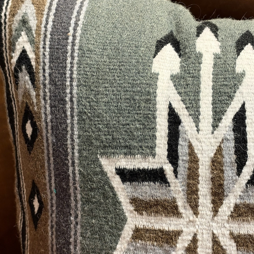 Sage Southwestern Handwoven Wool Pillow – 20 × 20 Inches