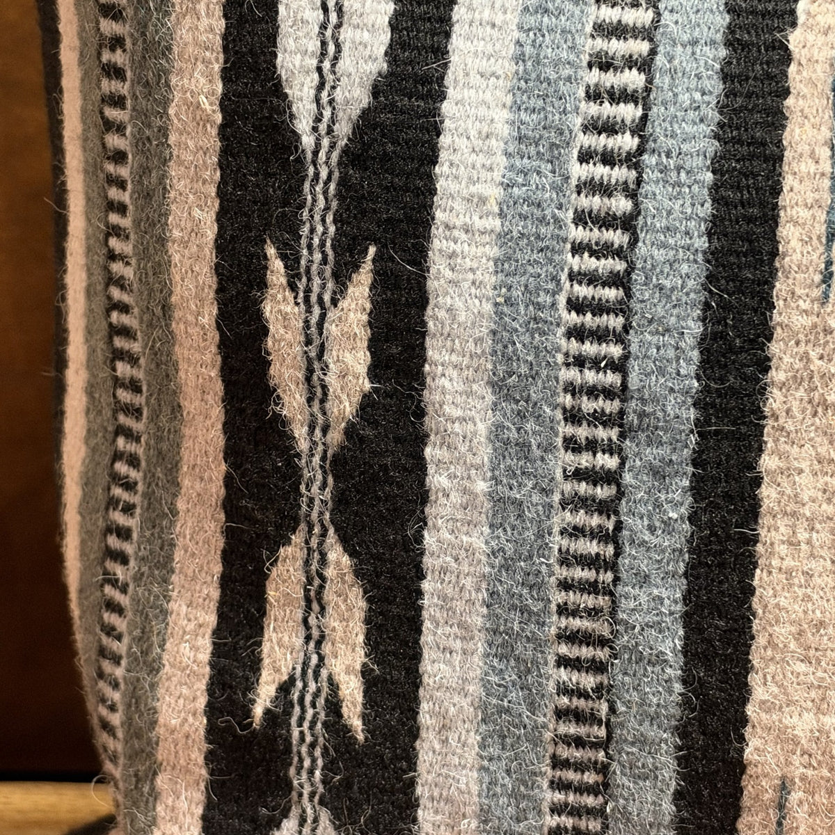 Handwoven Southwestern Wool Pillow – 20 × 20 Inches