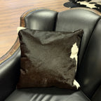 Black & White Cowhide Pillow – 18 × 18 Inches