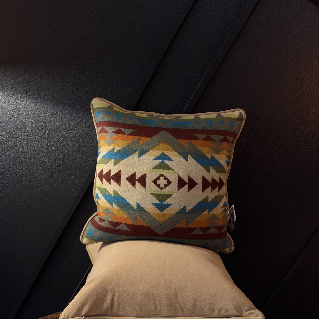 Pendleton Southwestern Geometric Accent Pillow – 18 × 18 Inches