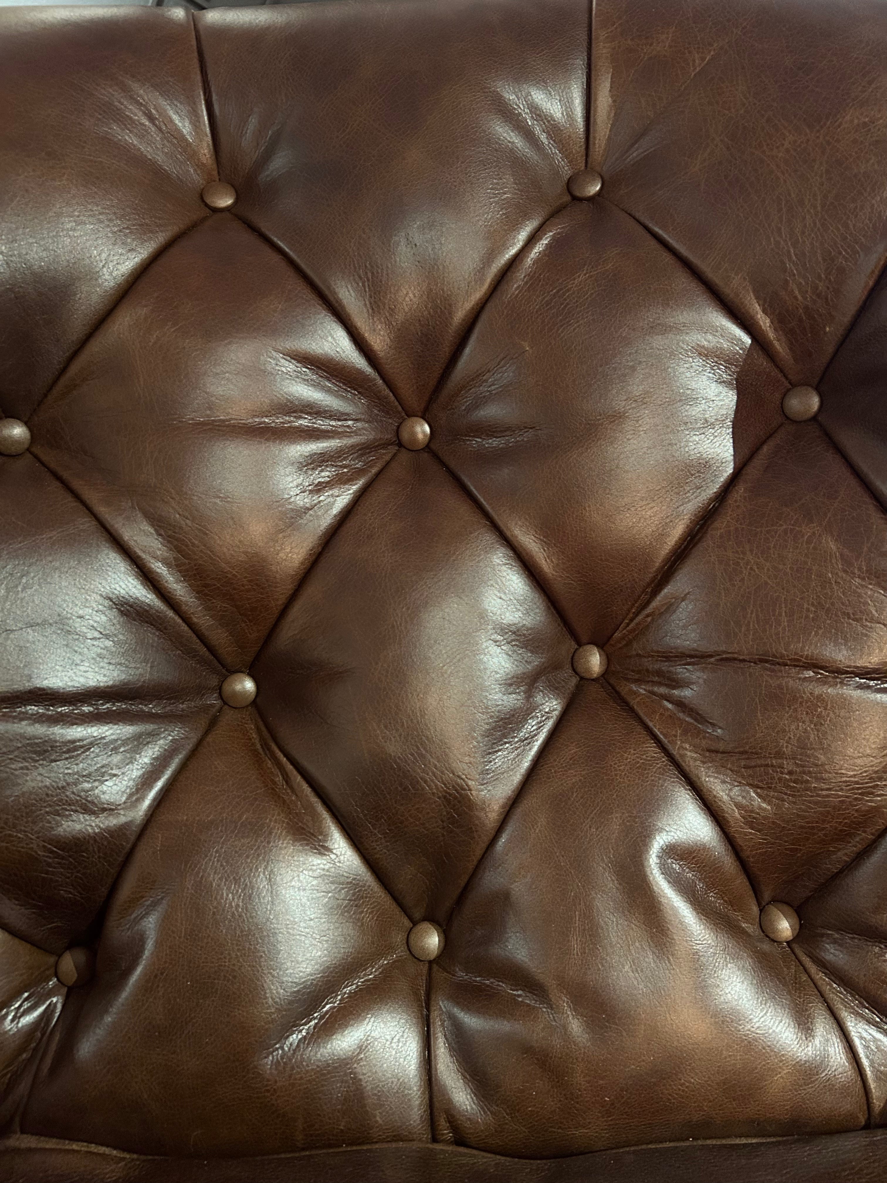 Hand tufted seatback on Western recliner.