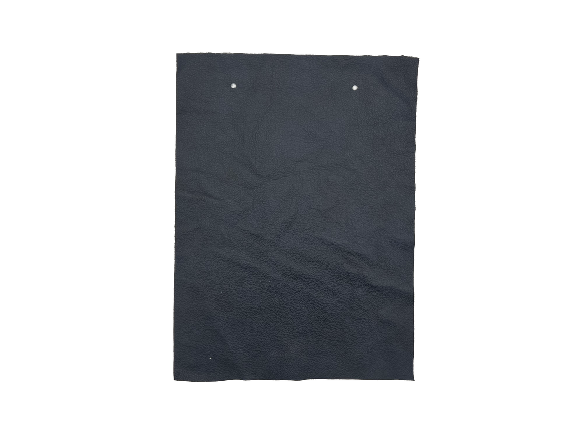 Arez Plush leather swatch — deep jet black soft supple custom upholstery option