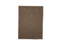 Arez Radiant leather swatch — clean medium warm taupe-brown smooth matte custom upholstery option