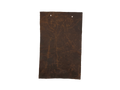 Cora Pecan leather swatch — deeply mottled dark brown warm olive undertones dramatic veining custom upholstery option