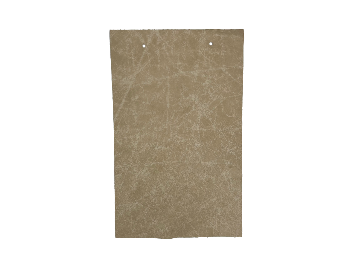 Palio Blush leather swatch — cool grey-green sage crackled antique custom upholstery option