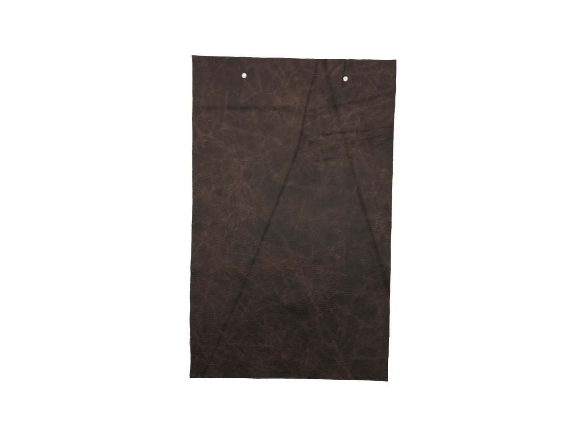 Palio Texas leather swatch — dark espresso brown distressed matte custom upholstery option