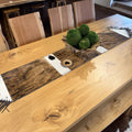 Brindle & White Cowhide Table Runner – 6'