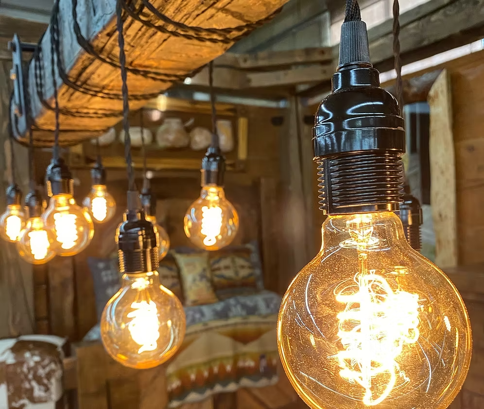 Handcrafted Wood Beam Chandelier