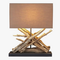 Naturally Aged Teak Table Lamp – 20 Inches