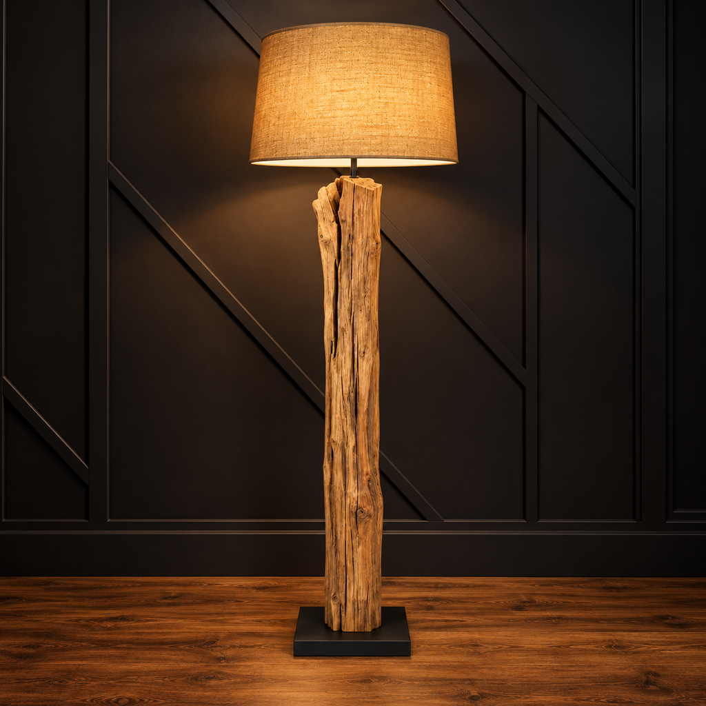 Natural Driftwood Floor Lamp – 70 Inches
