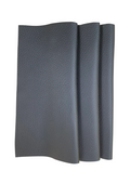 Chanel Raven leather swatch — deep charcoal-black leather with subtle natural grain