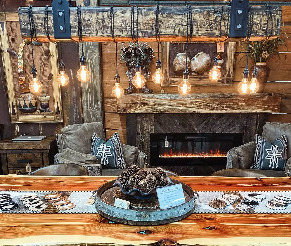 Handcrafted Wood Beam Chandelier