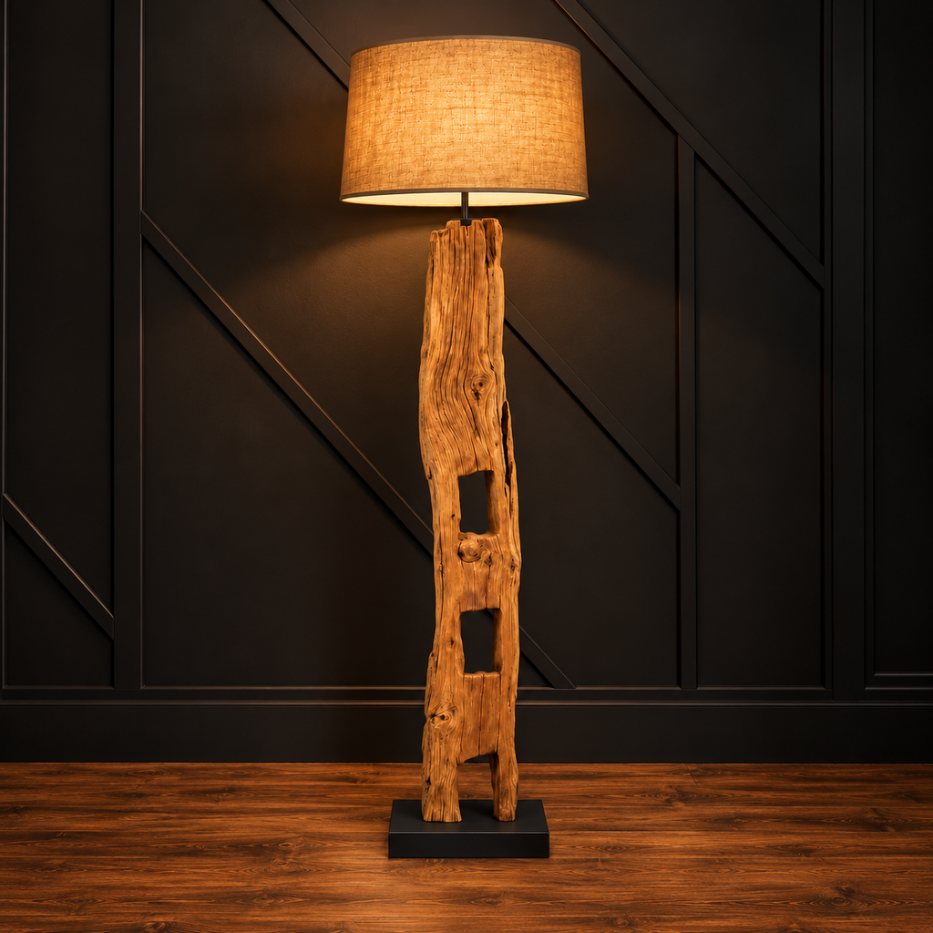 Fence Post Teak Floor Lamp – 69 Inches