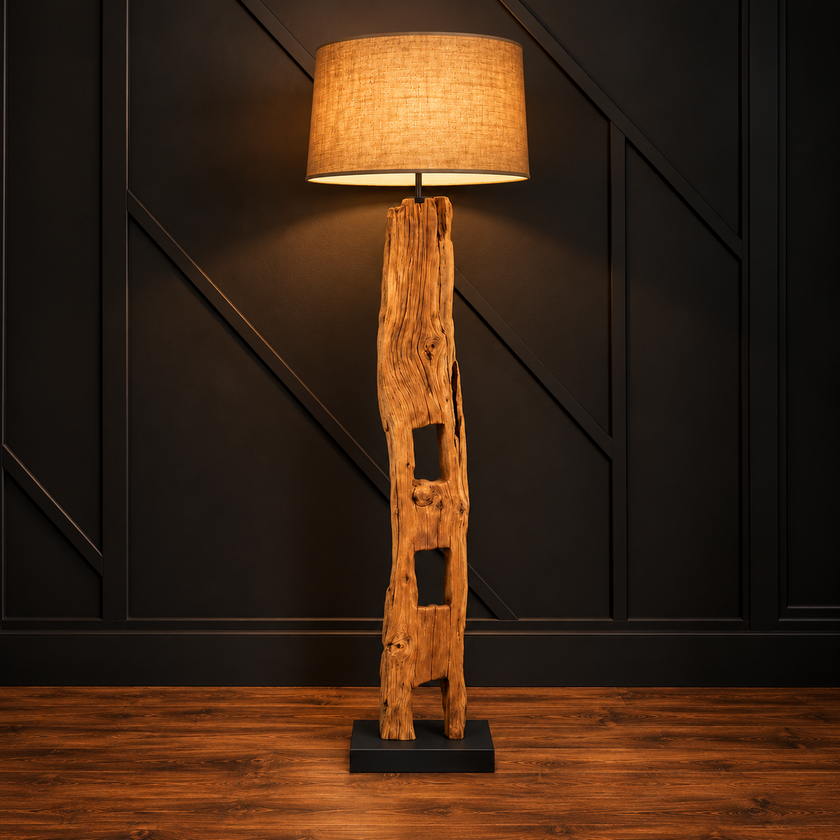 Fence Post Teak Floor Lamp – 69 Inches
