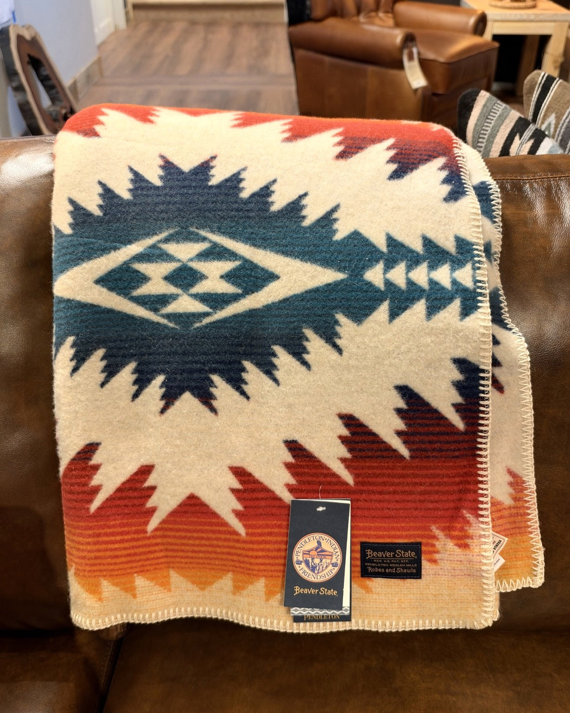 Pendleton Beaver State Blanket | Rust & Midnight Blue