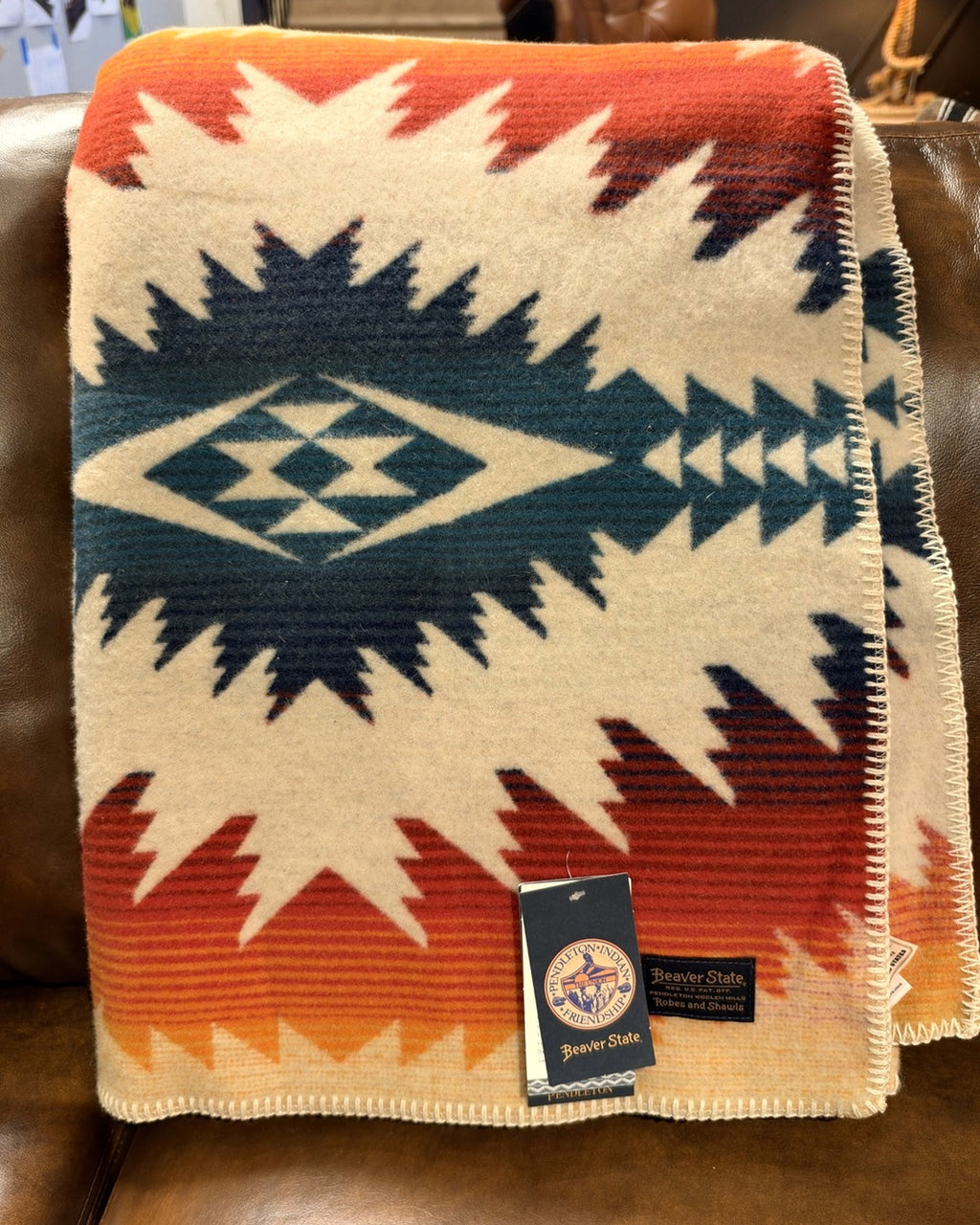 Pendleton Beaver State Blanket | Rust & Midnight Blue